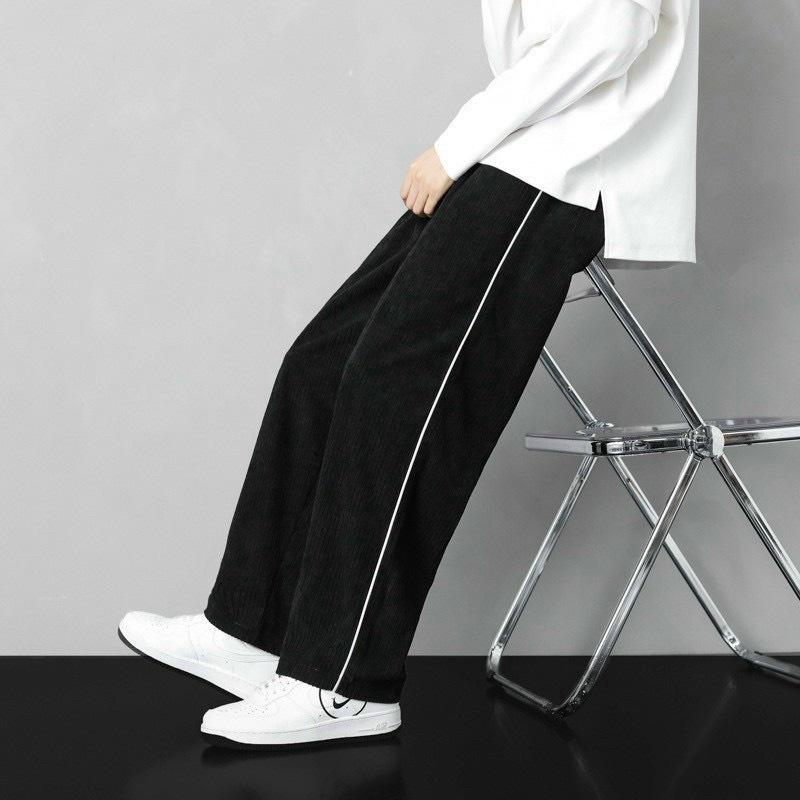 Quần Ống Rộng Nam Nữ ống chân không bo phong cách unisex vải nhung tăm dày dặn êm mịn cực đẹp