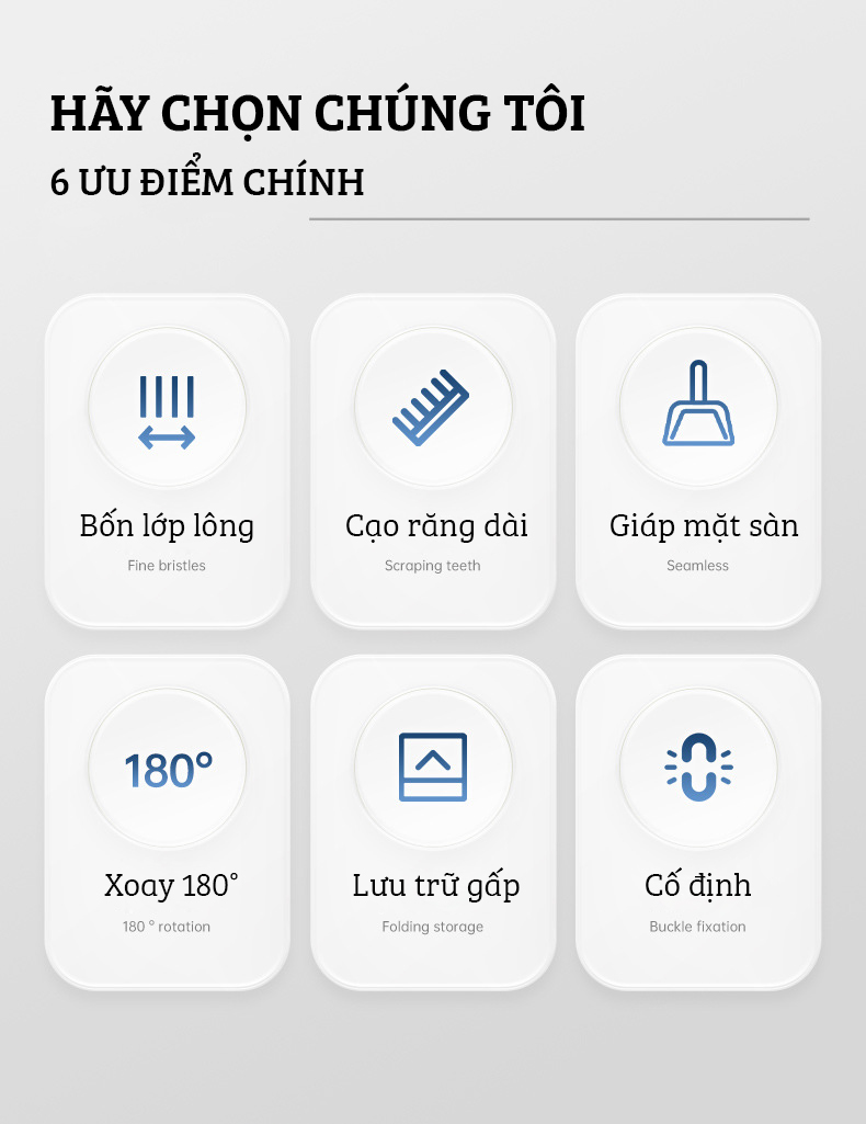 Bộ Hốt Rác Gia Đình Gấp Gọn Kèm Chổi Quét Rác Cao Cấp DAMAS TS2 - Lông chổi mềm mại không bám dính tóc - Hốt rác gấp gọn giúp tiết kiệm không gian