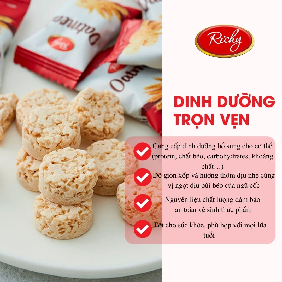 Set 2 Túi Bánh Yến Mạch Sữa Oatmeal Richy Thơm Ngậy