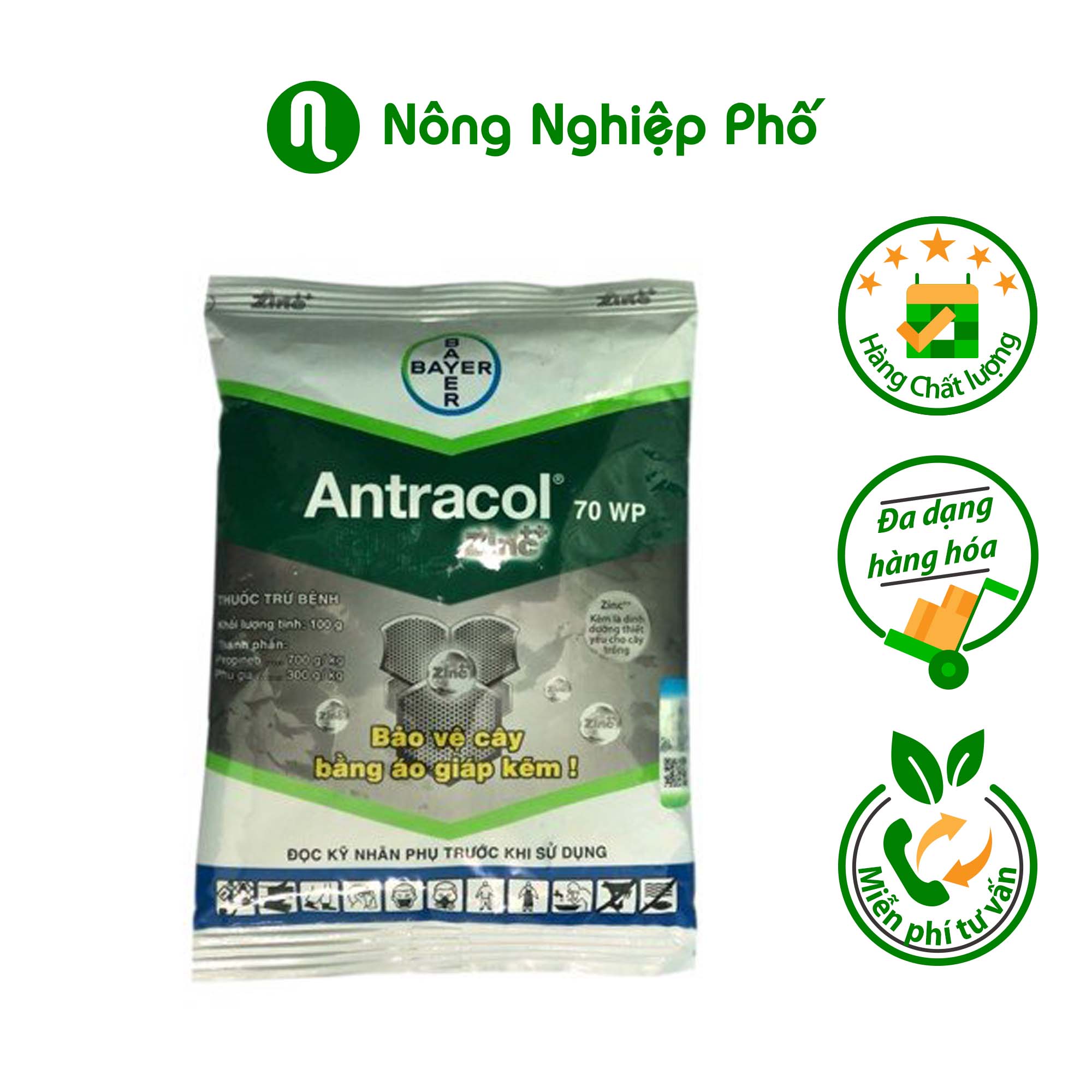 THUỐC TRỪ NẤM BỆNH CÂY TRỒNG ANTRACOL - 100 GRAM - DIÊT MẦM NẤM BỆNH NHƯ THÁN THƯ, ĐỐM LÁ, BỆNH Ở RỄ