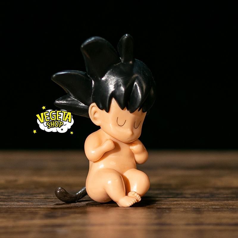 Mô hình Dragon Ball - Mô hình Songoku Goku Young - Goku cầm khăn cởi trần chuồng đi tắm trong chậu - Cao 9~11cm