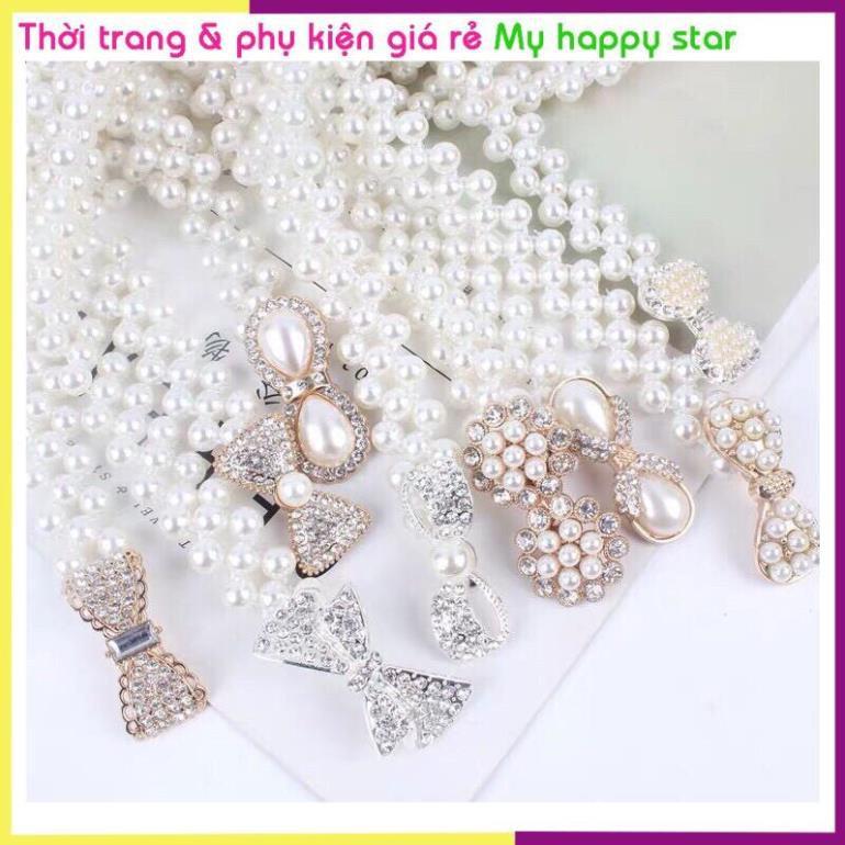 Thắt lưng nữ đính ngọc mặt tròn dễ thương thời trang Hàn Quốc