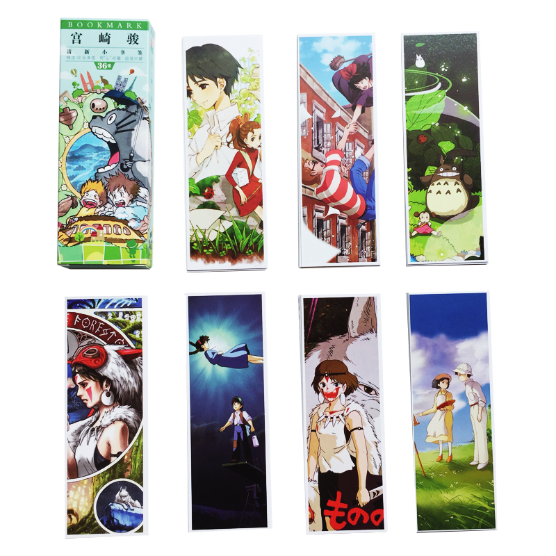 Hộp 36 Đánh Dấu Sách Bookmark Amine Phim Hoạt Hình Nhật Bản Studio Ghibli Totoro