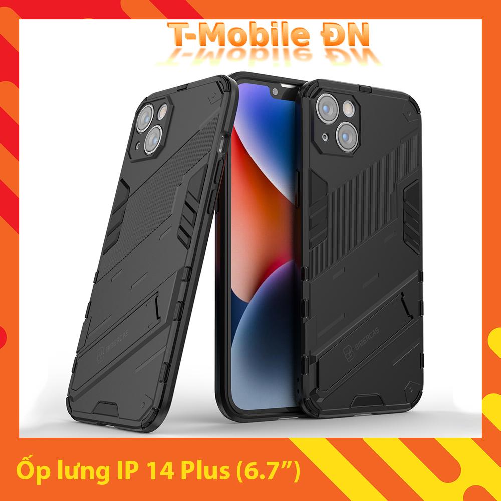 Ốp lưng cho iPhone 14 Plus, Ốp chống sốc Iron Man PUNK cao cấp kèm giá đỡ cho iPhone 14 Plus