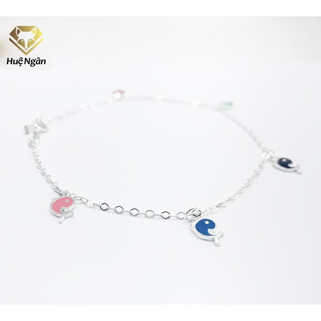 Lắc chân bạc Ý 925 Huệ Ngân- Cá heo vui vẻ JL039