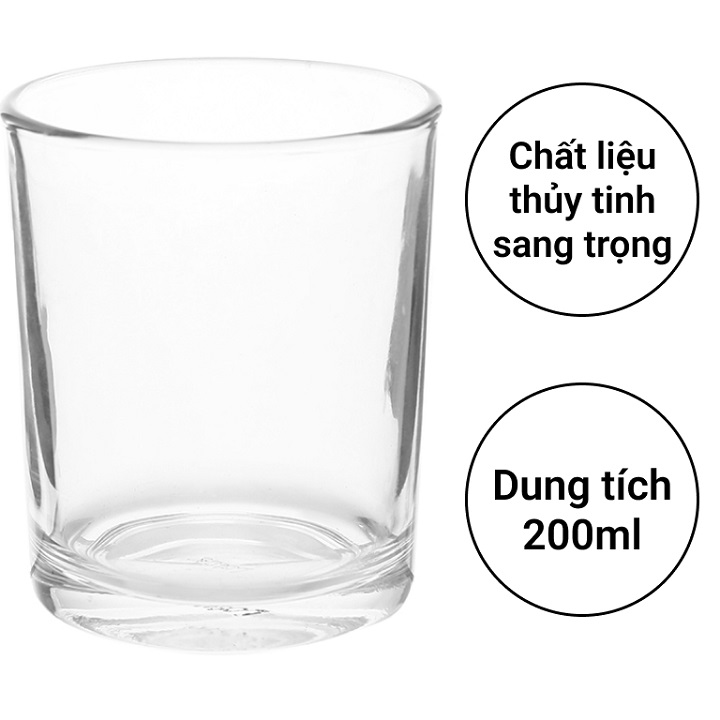 Bộ 6 Cốc Thủy Tinh Dung Tích 200 ML Đẹp