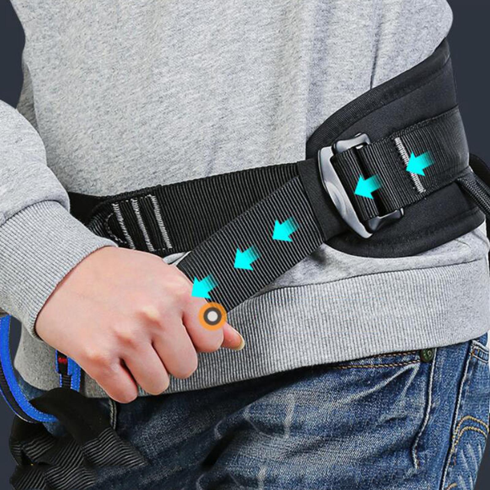 Outdoor Half Body Harness Rock Climbing Tree Rappelling Waist Belt Black L