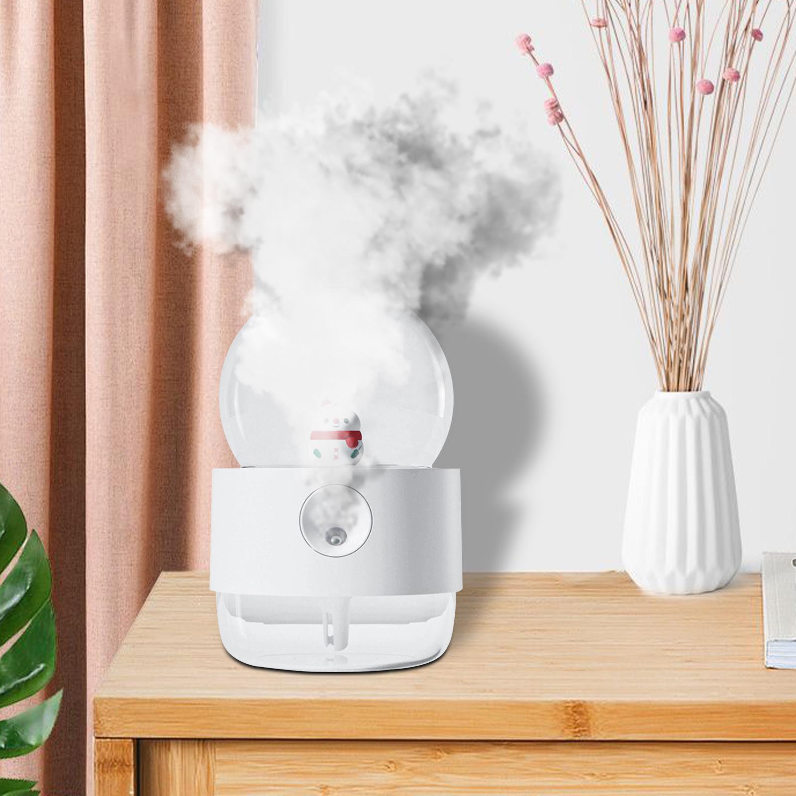 Desktop Humidifiers, 300ml Small Air Humidifier, Rotating Crystal Ball Mini Humidifiers, Cool Mist Sprayer with Night Light for Home,Office, Plants