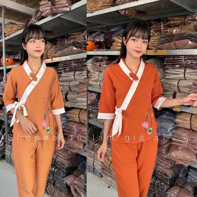 ĐỒ LAM ĐI CHÙA Xéo Nơ Hoa Sen Tơ