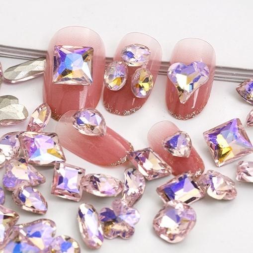 Hủ 10 Viên Đá Khối Hồng Ngũ Sắc Ánh Vàng Gold