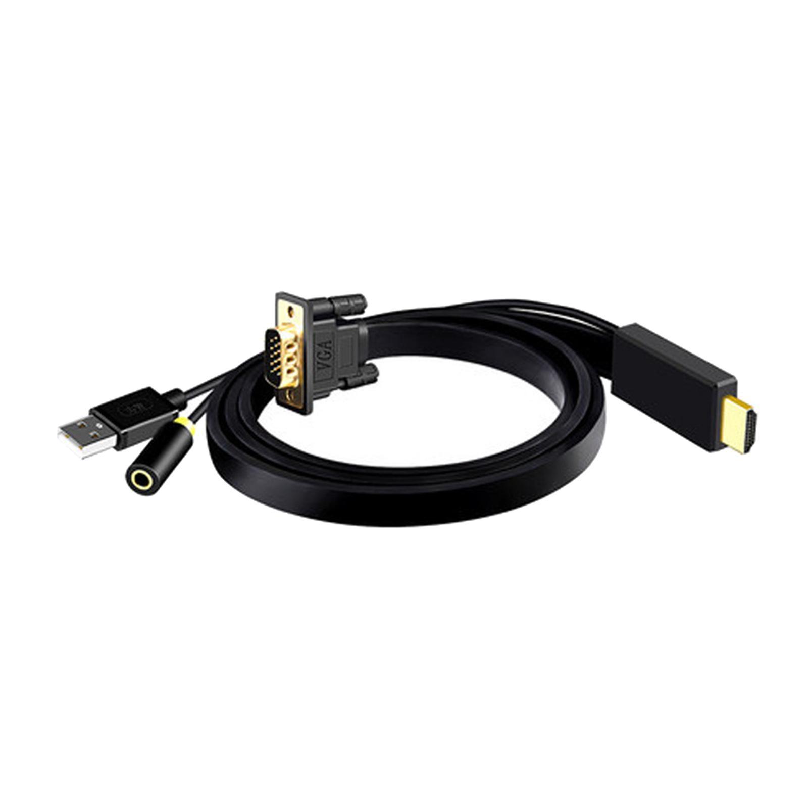 To VGA Cable 1080P with Audio Adapter for Monitor Desktop