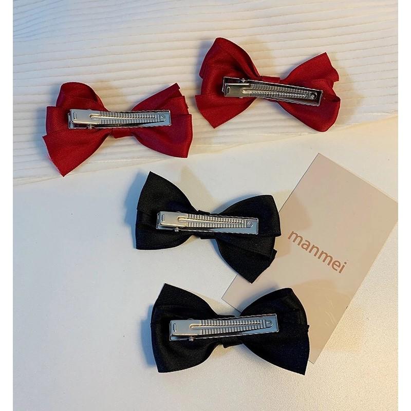 Kẹp nơ trơn phong cách retro đơn giản tiểu thư Hàn Quốc 7cm Tatitava