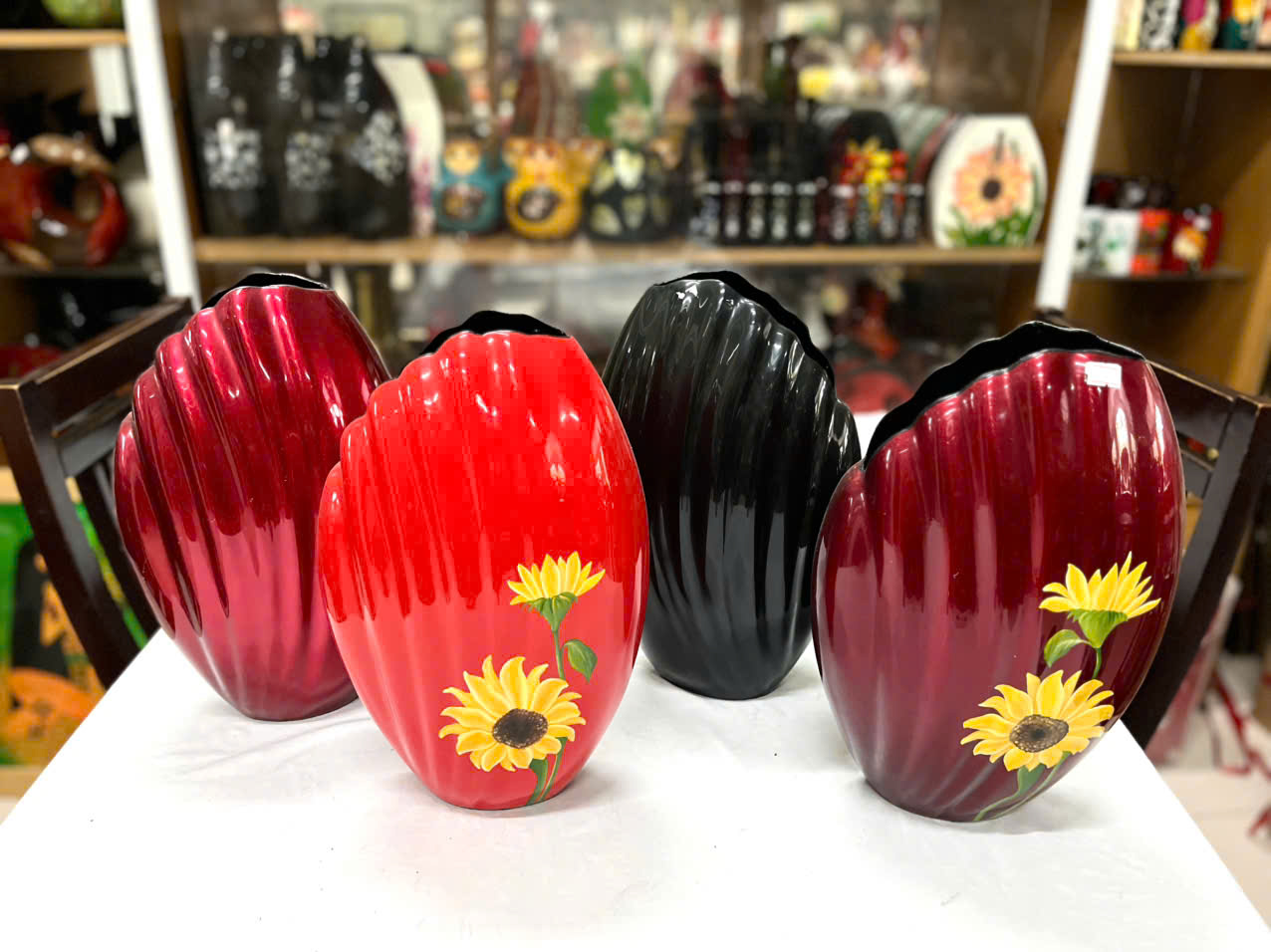 Bình hoa sơn mài - Bình Vỏ Sò size 35x21x14 cm / Nghệ Thuật- Độc Đáo - Sang Trọng