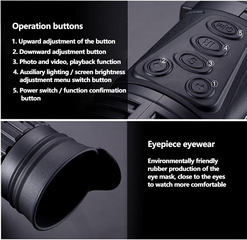 Danh sách cao tần số cao Thùng đêm Tầm nhìn Night Binoculars Kính viễn vọng Khoảng cách tầm nhìn hiệu quả 200m