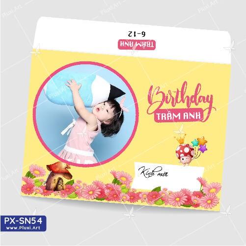 Thiệp thôi nôi – sinh nhật theo yêu cầu Pluxi