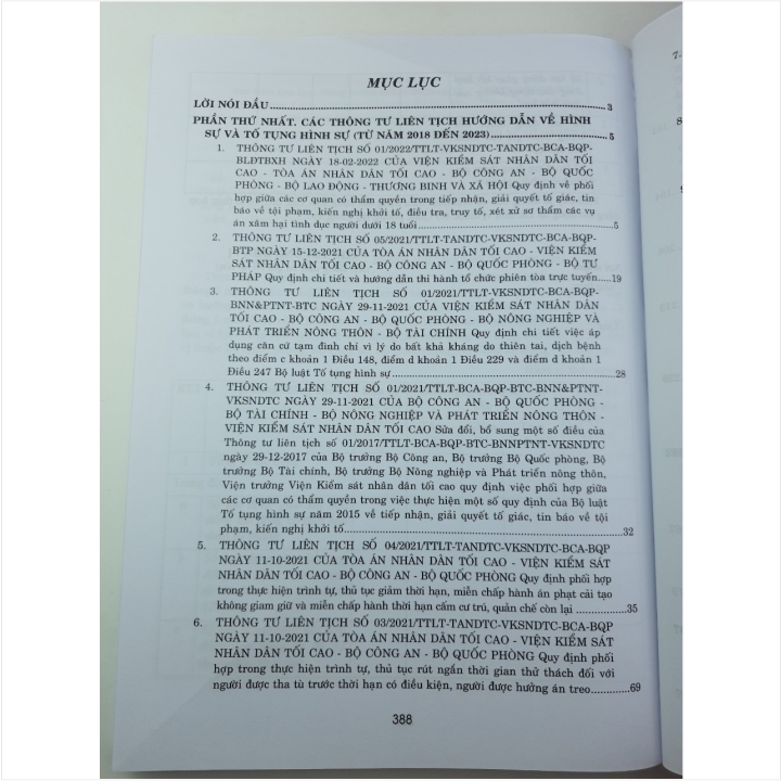 Các Thông Tư Liên Tịch Của Tòa Án Nhân Dân Tối Cao - Viện Kiểm Sát Nhân Dân Tối Cao - Bộ Tư Pháp - Bộ Công An - Bộ Quốc Phòng Về Hình Sự, Dân Sự, Hành Chính, Kinh Tế, Thương Mại, Lao Động Từ Năm 2016-2023 (V2199D)