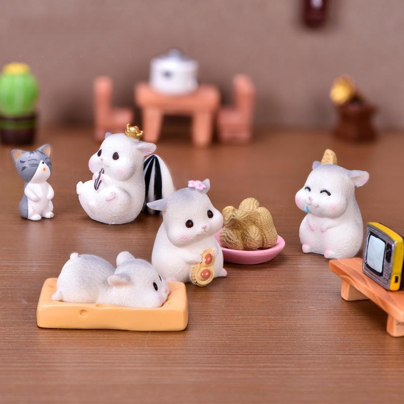 Tiểu cảnh mini ️ Mô hình chuột hamster đáng yêu trang trí tiểu cảnh, sân vườn, sen đá, sân vườn,terrarium