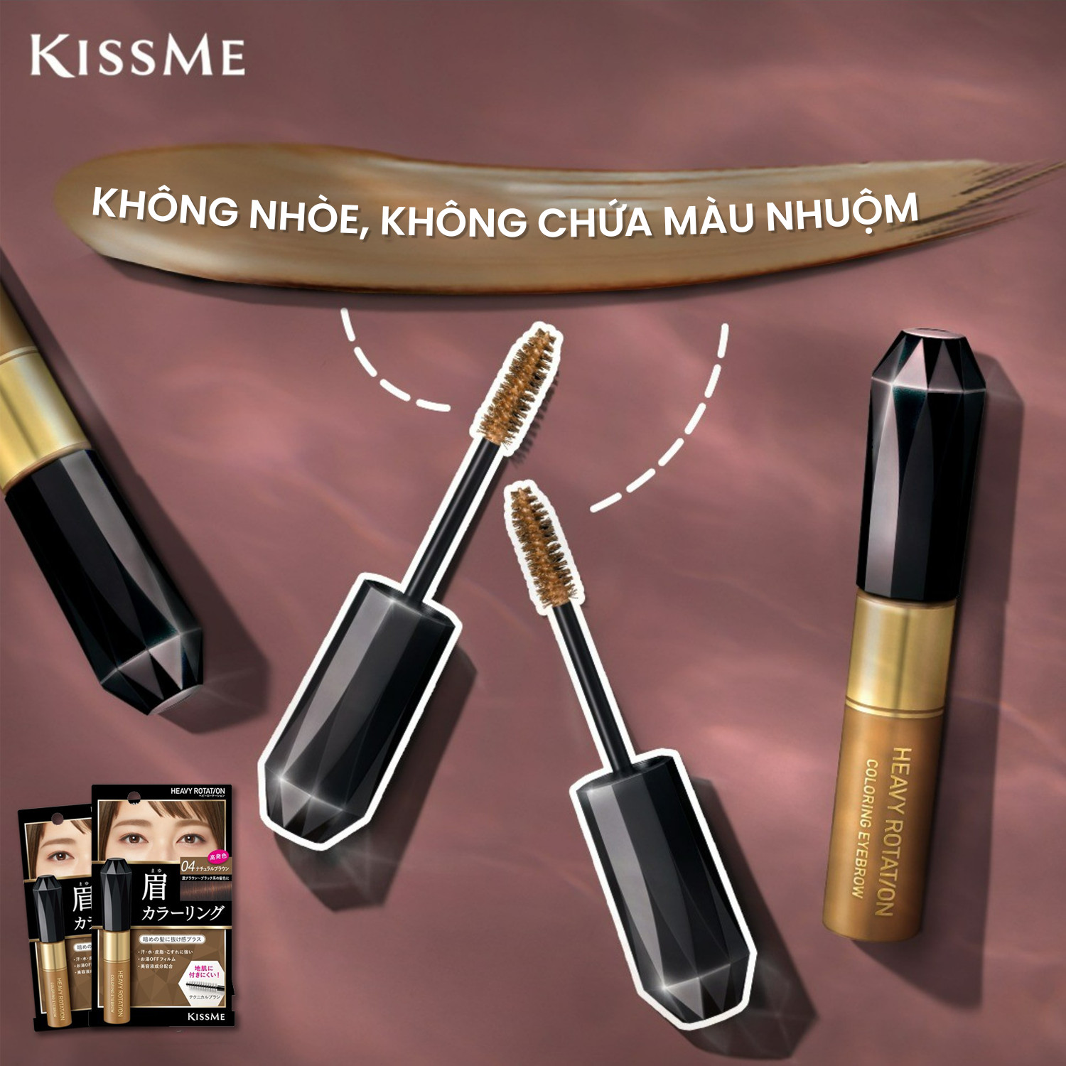 Mascara Chải Đổi Màu Lông Mày Chống Lem Trôi Kissme Heavy Rotation Coloring Eyebrow (8G)