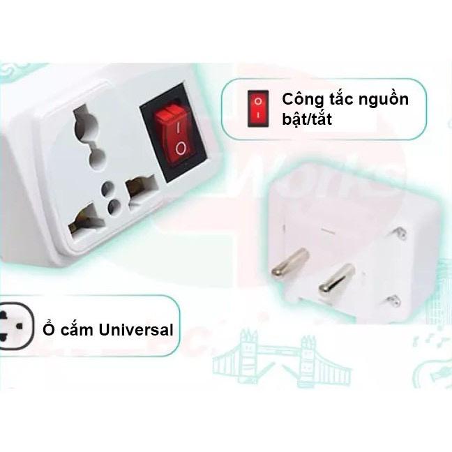 Phích Ổ Cắm Điện - Có Công Tắc, Chuyển Đổi Từ 3 Chân Sang 2 Chân || 3 Chạc Sang 2 Chấu - Tiện Dụng - TakyHome 8609