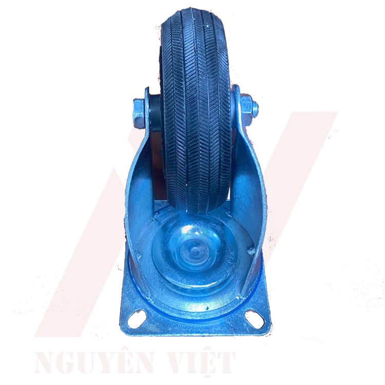 BÁNH XE XE ĐẨY HÀNG CÓ KHÓA BẰNG CAO SU ĐẶC 100X35MM