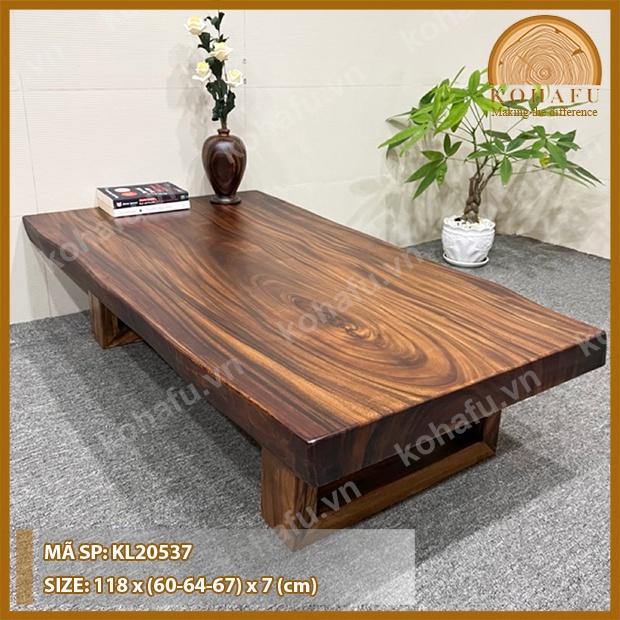 Bàn Sofa / bàn ngồi bệt gỗ me tây nguyên tấm KL20537