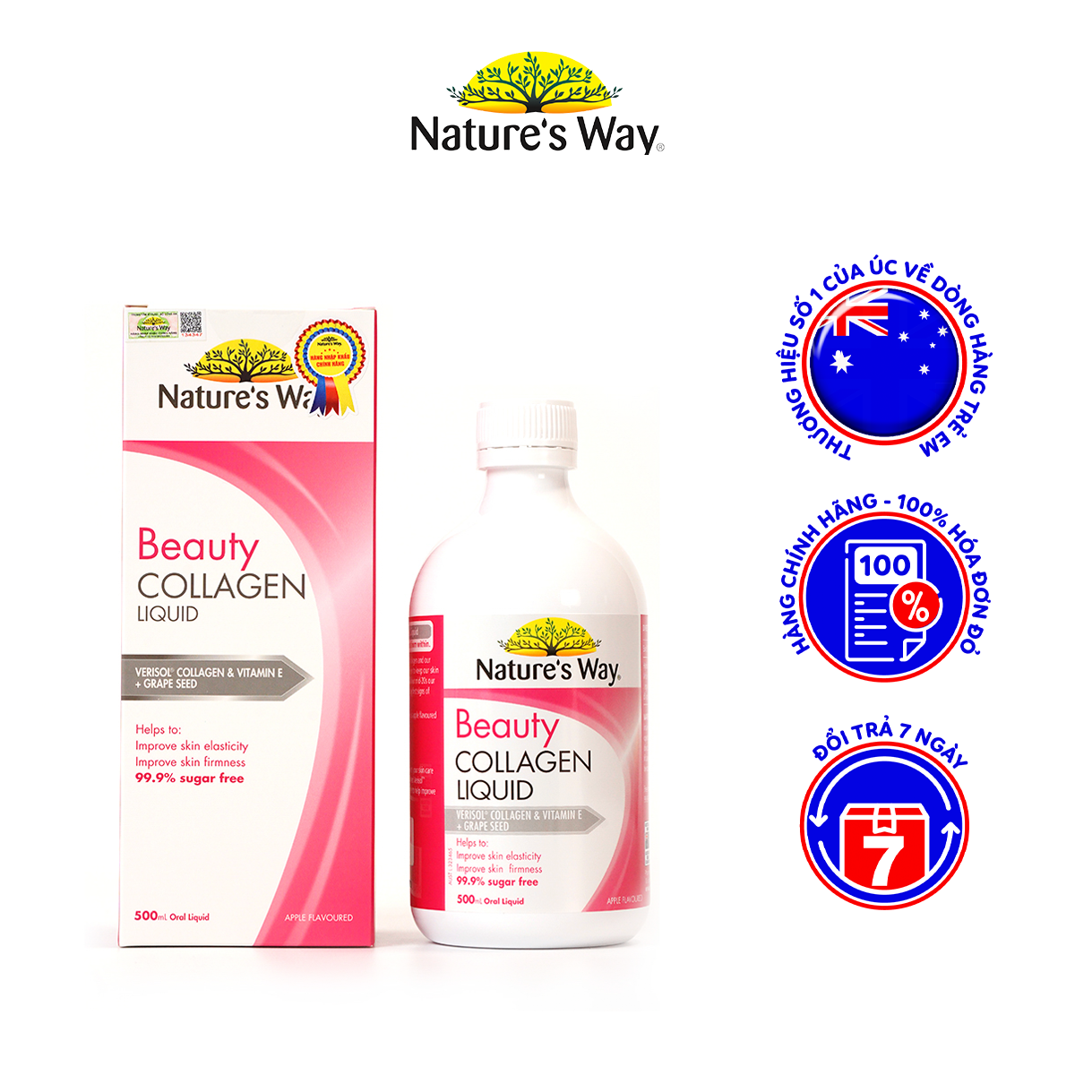 Collagen Thủy Phân Dạng Nước Nature's Way Beauty Liquid Bổ Sung Dưỡng Chất Chăm Sóc Làn Da Trắng Sáng 500ml