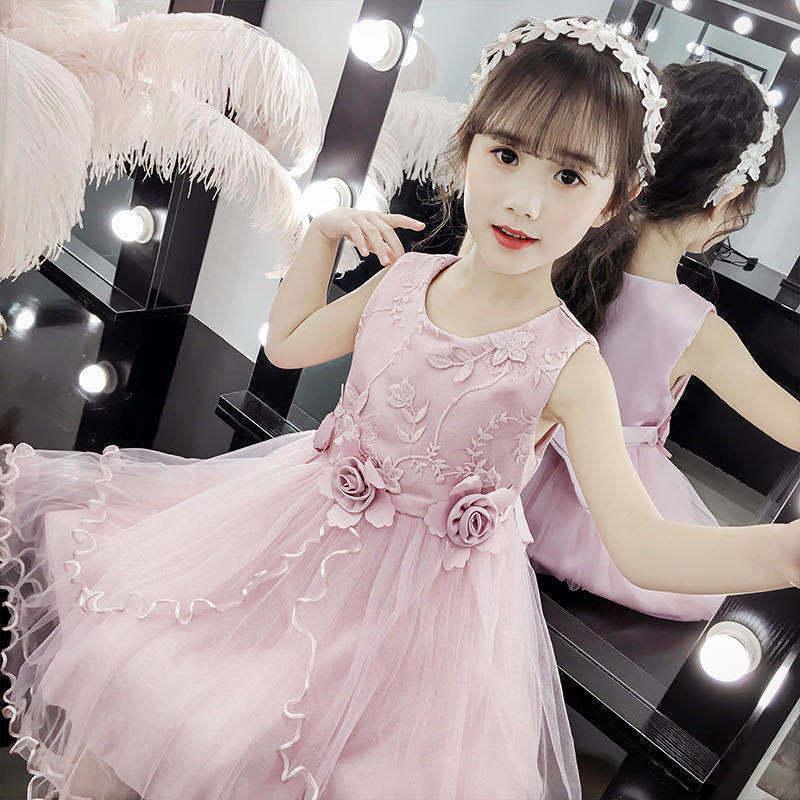 CHENGRUI Váy mùa hè cho bé gái 2023 Váy công chúa siêu xinh xắn Váy lụa phương Tây Váy trẻ em