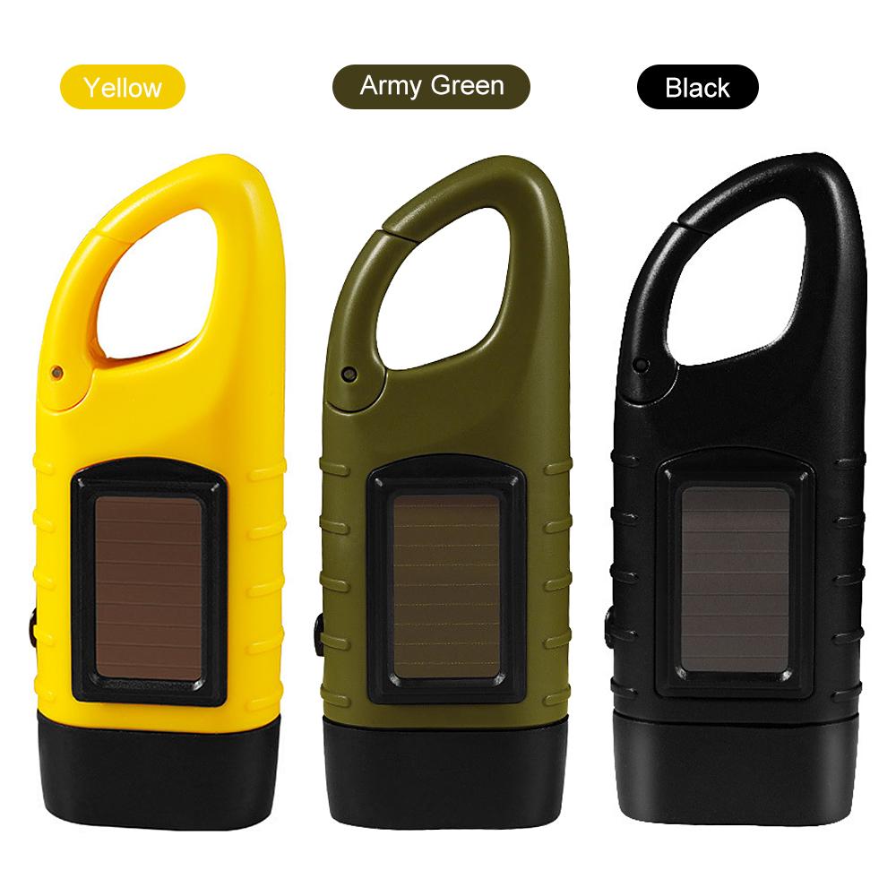 đèn pin Dynamo mini cầm tay sạc năng lượng mặt trời Đèn pin khẩn cấp đèn pin có kẹp để cắm trại ngoài trời