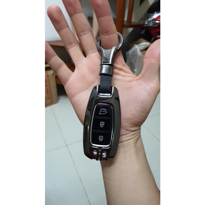 Ốp bọc chìa khóa Hyundai Accent, Kona, Santafe Inox sang trọng chống va đập