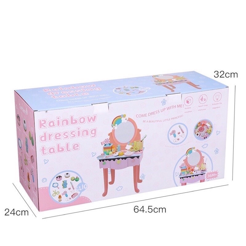 Bàn trang điểm cầu vồng cho bé 83cm