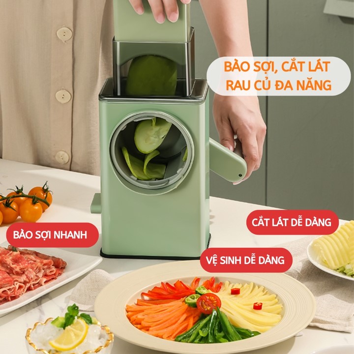 Máy thái lát rau củ để bàn cầm tay đa năng , máy bào sợi , nạo củ , xay hạt