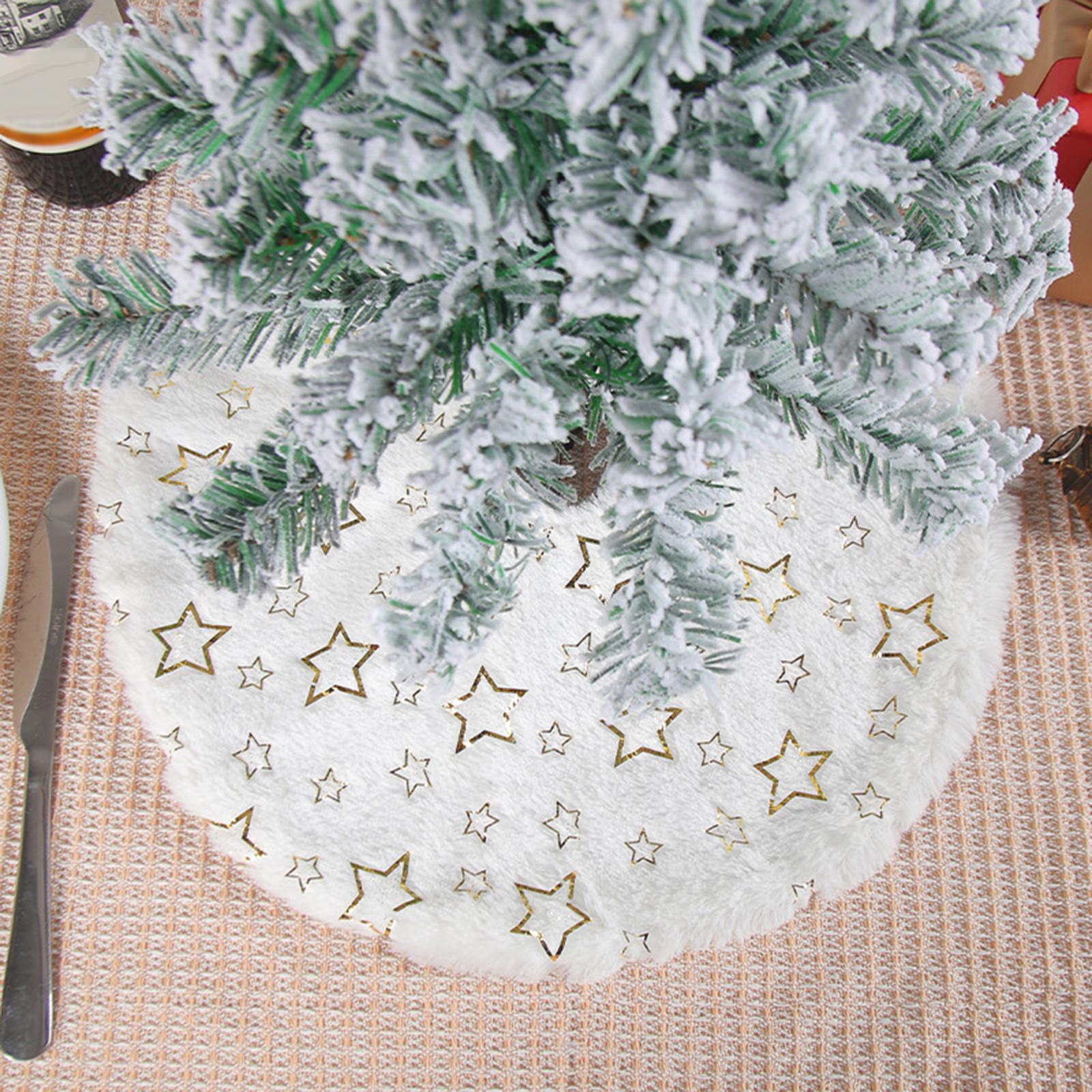 Christmas Tree Skirt, Luxury Faux Tree Skirt, Tree Mat Round Christmas Tree Apron, for Holiday New Year Xmas Decor Xmas Party