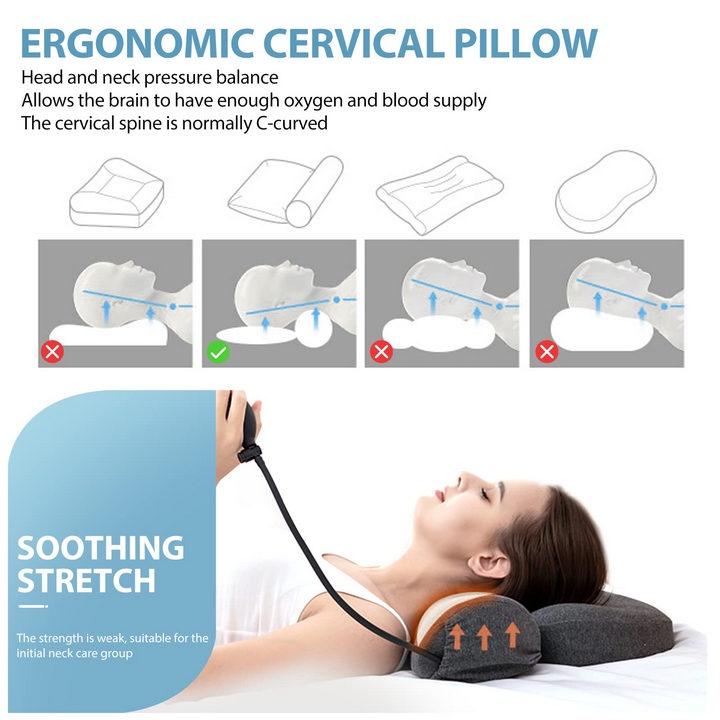 Bộ Gối Nắn Đốt Sống Lưng và Cổ Memory Foam Pillow - Home and Garden