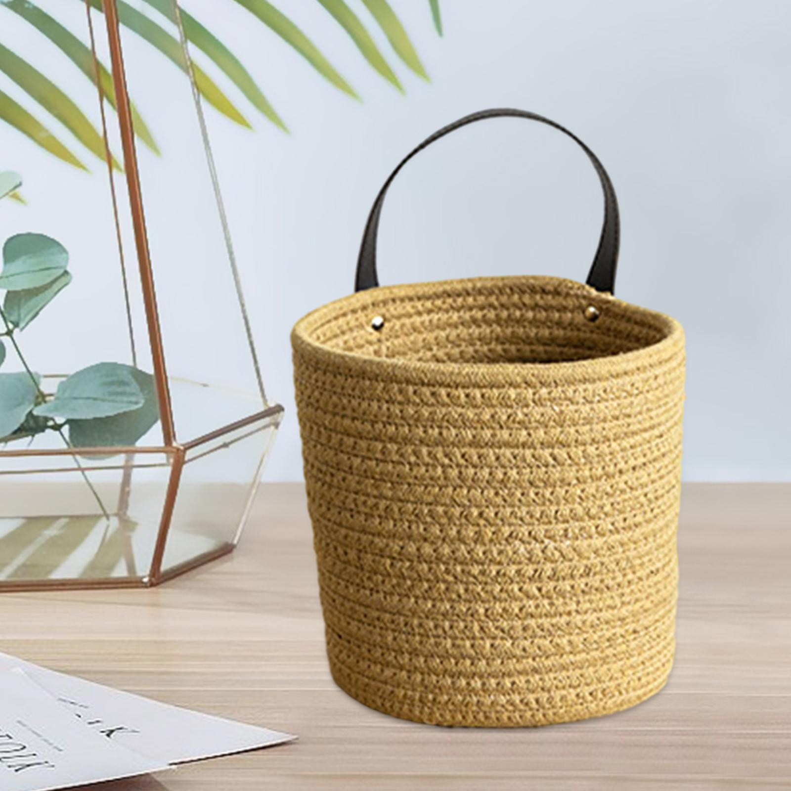 Woven Rustic Basket Basket Hanging Basket for Kitchen Bedroom Bathroom, Countertops Decorative Organization, Woven Basket Organizer