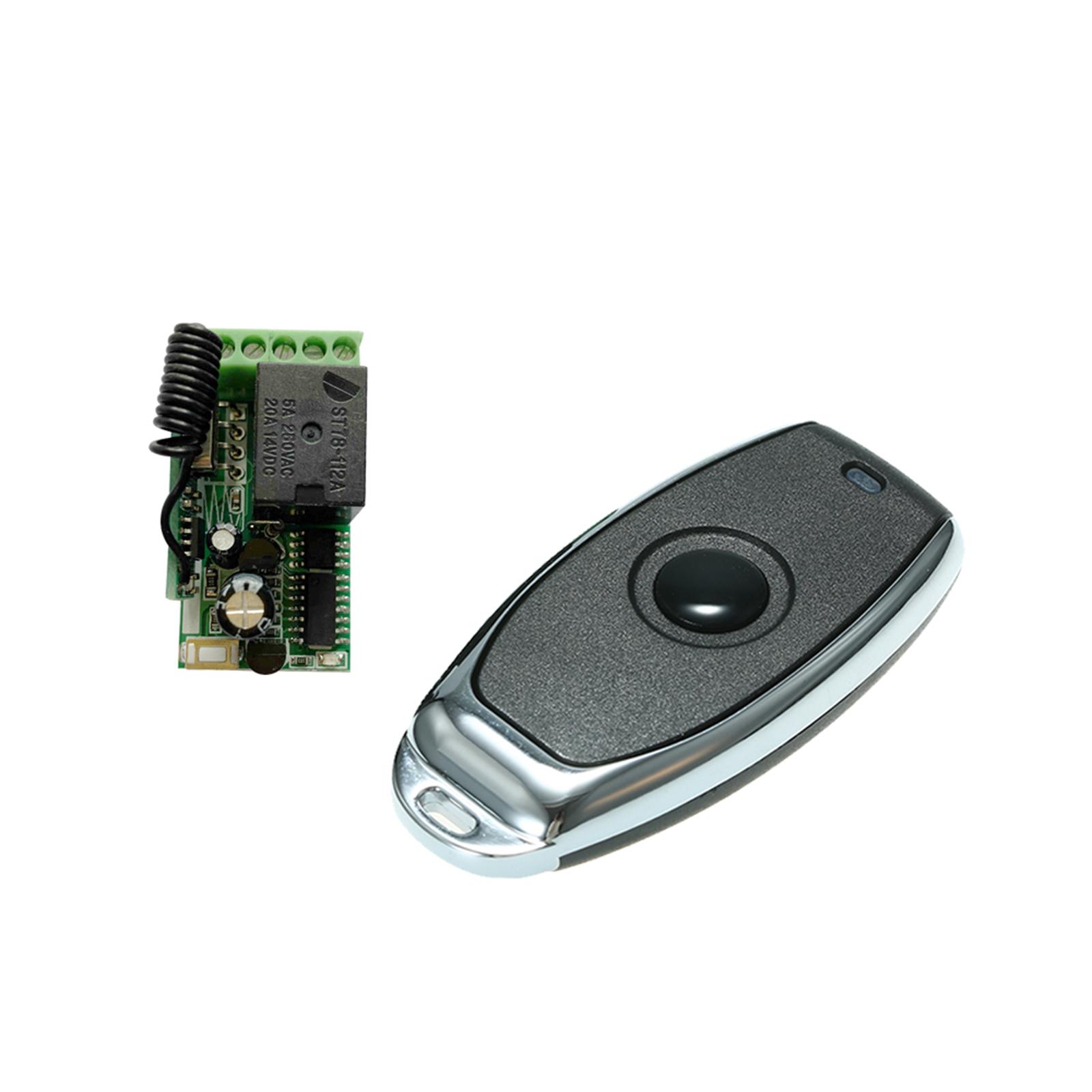 433Mhz DC 12V Universal RF Remote Control Switch Relay Receiver Module Mini 1CH Wireless Control Switch + 5PCS RF 433 Mhz Transmitter Remote Controls For Household Appliances Electronic Lock Control 1527 Chip