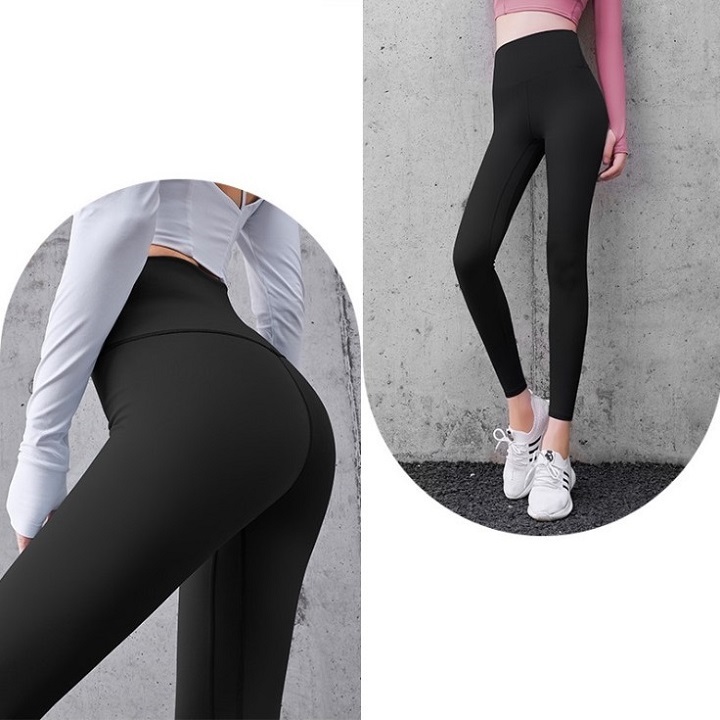 Quần Tập GYM Nữ Cạp Cao Nâng Mông Nịt Bụng - Quần Dài Tập YOGA Nữ Cạp Cao GYM FASHION - đen - XL