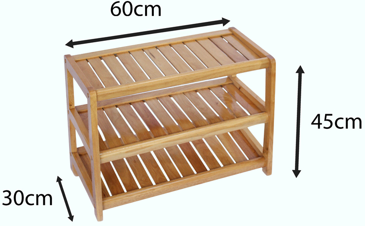 Kệ Dép 3 Tầng Phương Lâm - Màu Tự Nhiên
