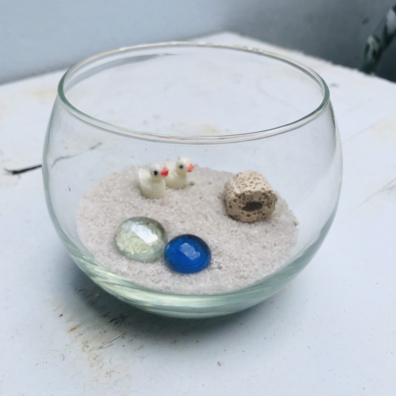 Bể cá mini tròn để bàn tặng phụ kiện