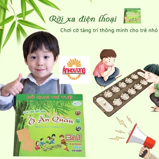 CỜ Ô ĂN QUAN 3IN1 -Vây, Caro, Ăn Quan- Trò Chơi Dân Gian Phát Triển Trí Tuệ