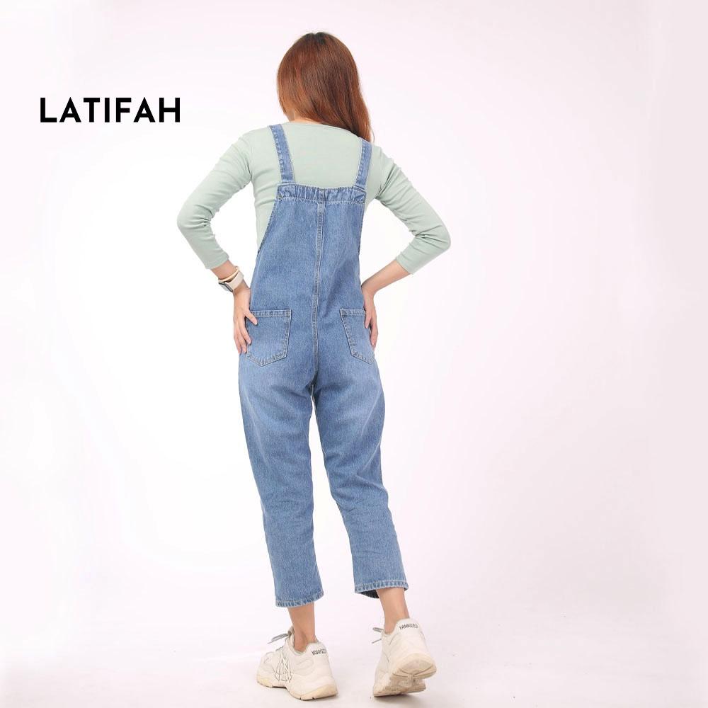 Yếm jeans dài trơn LATIFAH YJ001 phong cách trẻ hàn quốc