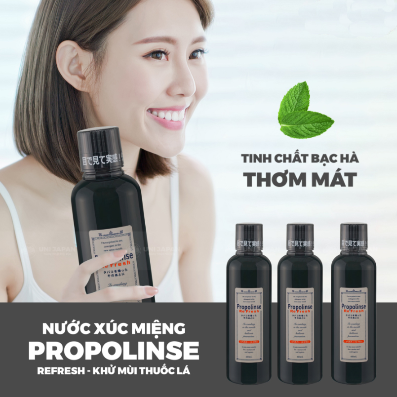 Nước súc miệng Propolinse loại bỏ mùi hôi hút thuốc, trắng răng Nhật Bản 600ml