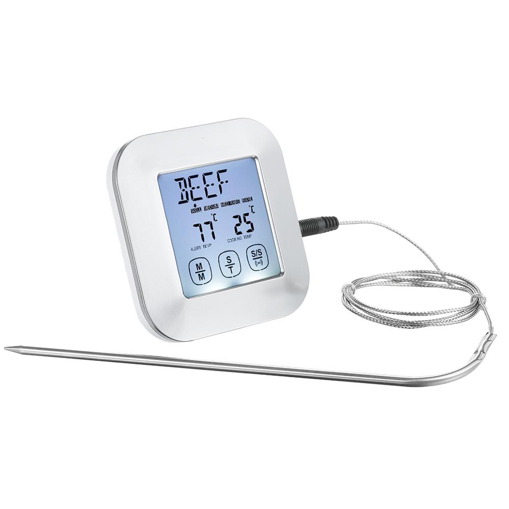 Máy đo nhiệt độ thịt kỹ thuật số màn hình LCD, đèn nền, đếm ngược