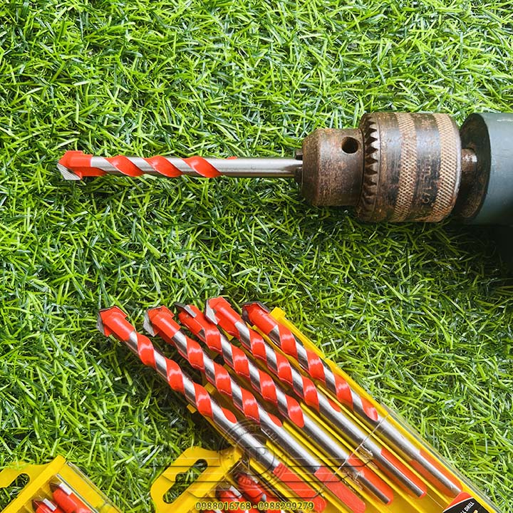 Bộ 4 Mũi Khoan Đa Năng 2 Cạnh Kanto Japan chân tam giác cao cấp 12mm 10mm 8mm 6mm phù hợp khoan nhiều chất liệu