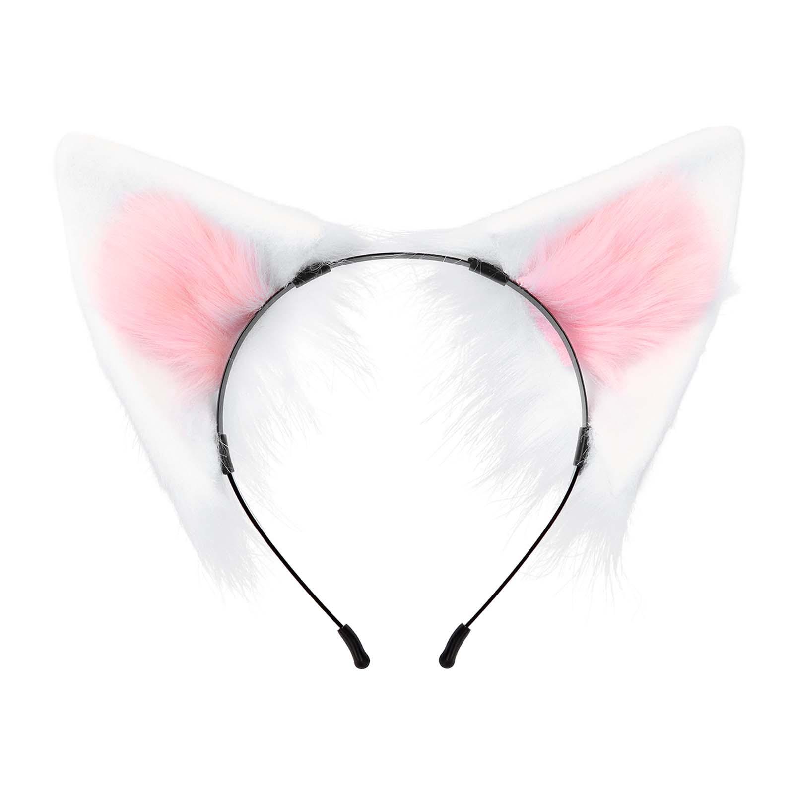 Ears Headband Adult, Plush Animal Headband Faux Cute Photo Props Hair Accessories Cosplay Headwear Hair Hoop with Ears for Fancy Dress Decor