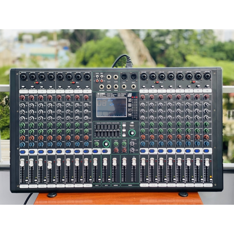 Mixer Cao Cấp MTMAX F116Pro 16 Đường Line 7 Band Equalizer Mượt Mà 99 Hiệu Ứng Chuyên Nghiệp DSP Bluetooth 5.0 Nguồn Điện Phantom + 48V Chất Lượng Cao. HÀNG CHÍNH HÃNG