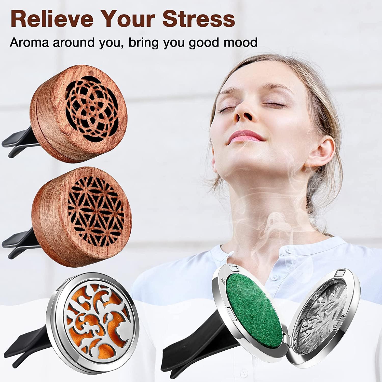 Máy khuếch tán tinh dầu ô tô 4 miếng Máy khuếch tán tinh dầu ô tô bằng gỗ