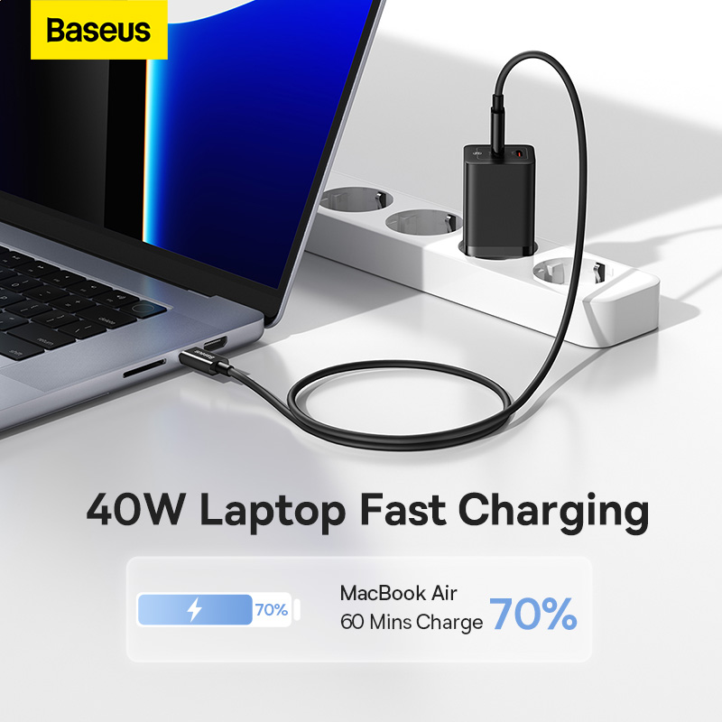 Cốc Sạc Nhanh Nhỏ Gọn OS-Baseus GaN5 Pro Fast Charger C+C 40W EU (Chân cắm tròn) (Hàng chính hãng)