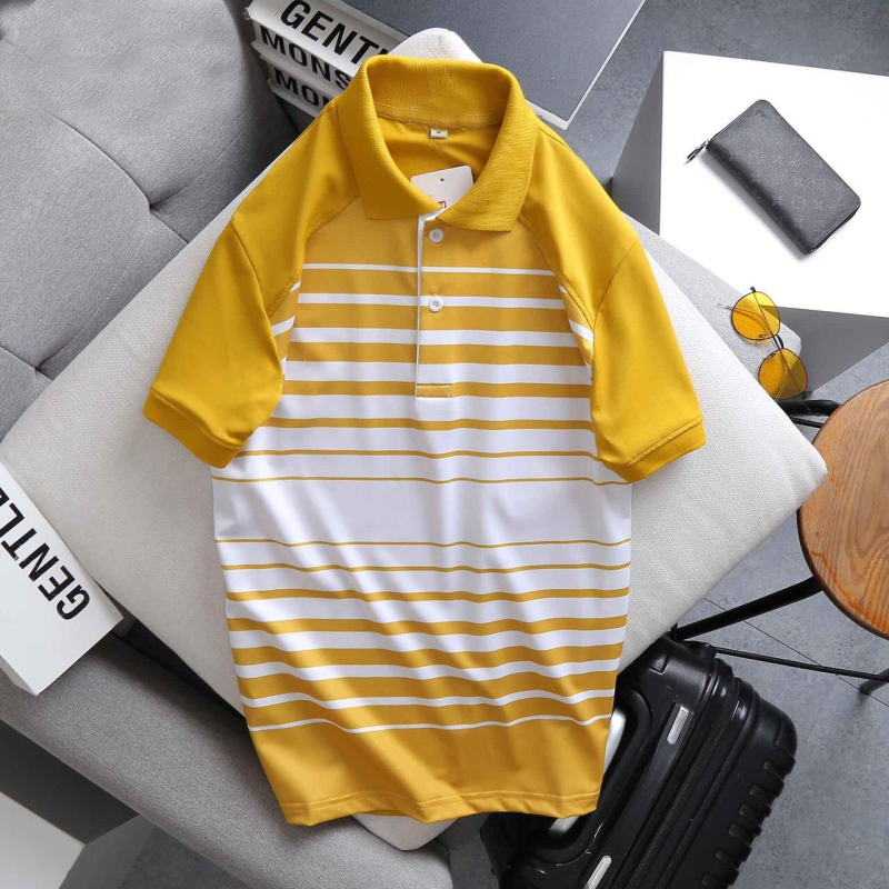 Áo thun polo nam sọc ngang cá sấu có cổ bẻ Nexx & Dee trung niên vải thun lạnh cao cấp ND001