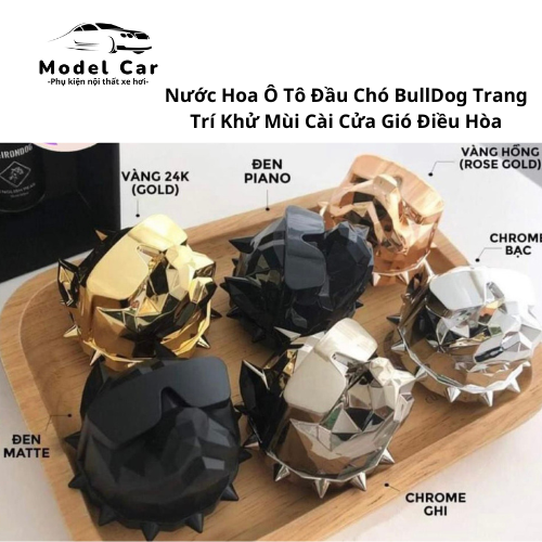 Nước Hoa Ô Tô Đầu Chó BullDog Trang Trí Khử Mùi Cài Cửa Gió Điều Hòa