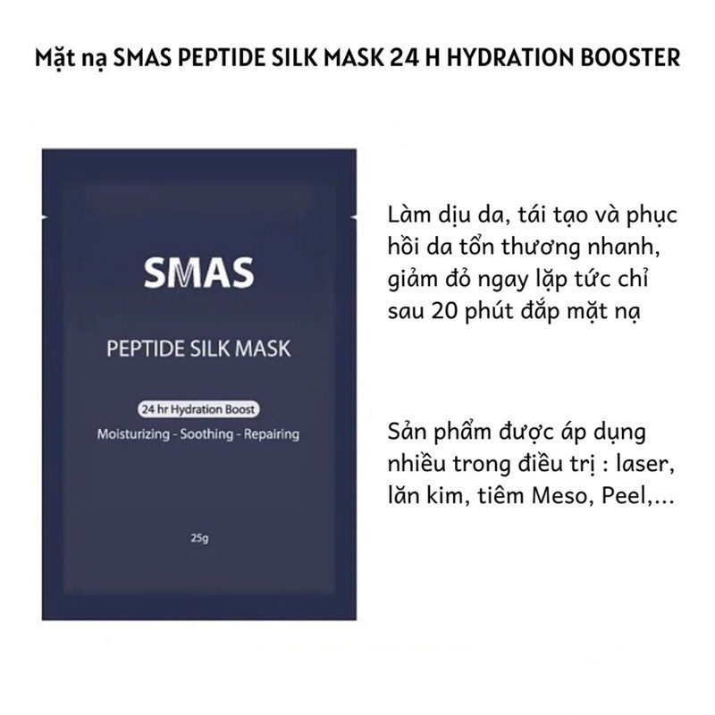 Mặt Nạ Cấp Ẩm, Phục Hồi Da SMAS Peptide Silk Mask 24H Hydration Boost 25g